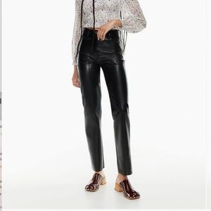 Aritzia Black Melina Pants Faux Leather